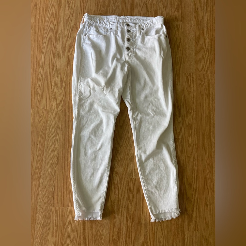 Madewell White Button-Fly Jeans